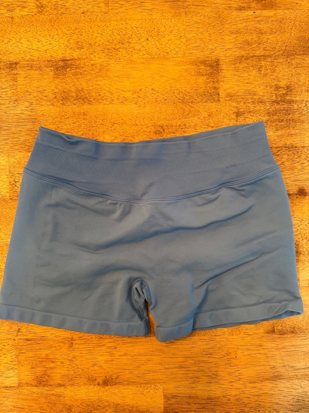 High-Waist Seamless Gym Impact Shorts in Blue